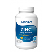 Цинк (пиколинат) 20 мг, Zinc (ZN) Uniforce, 100 капсул по 498.4 мг